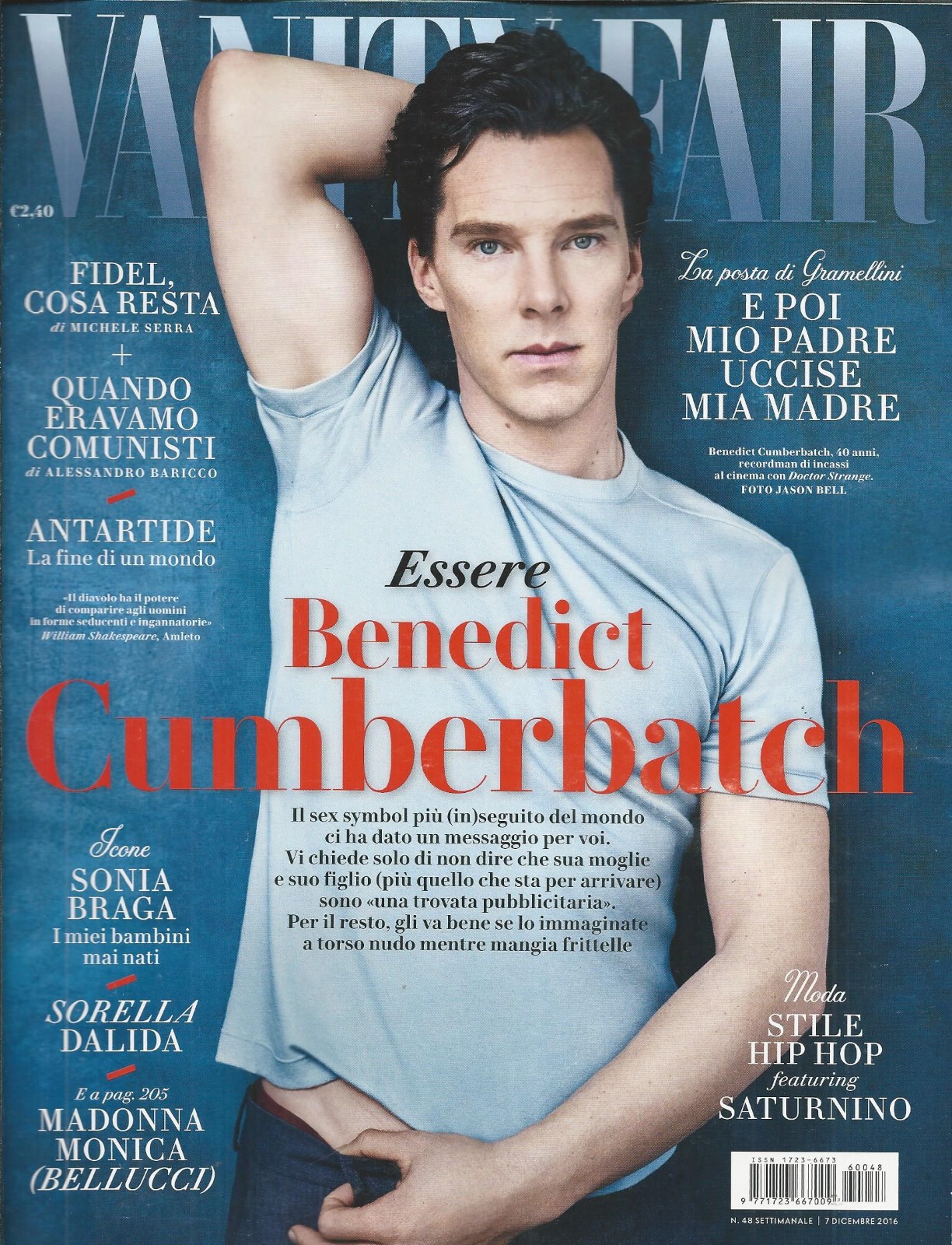 Vanity Fair Italian Magazine Benedict Cumberbatch Fidel Castro Sonia Braga 2016