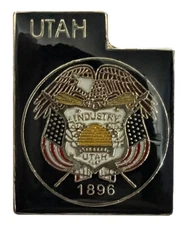 Utah 1896 State Map Motorcycle Hat Cap lapel Pin 