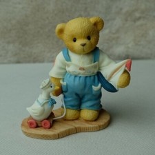 Cherished Teddies Alex Cherish the Little Things Boy w Sailboat  Goose Figurine