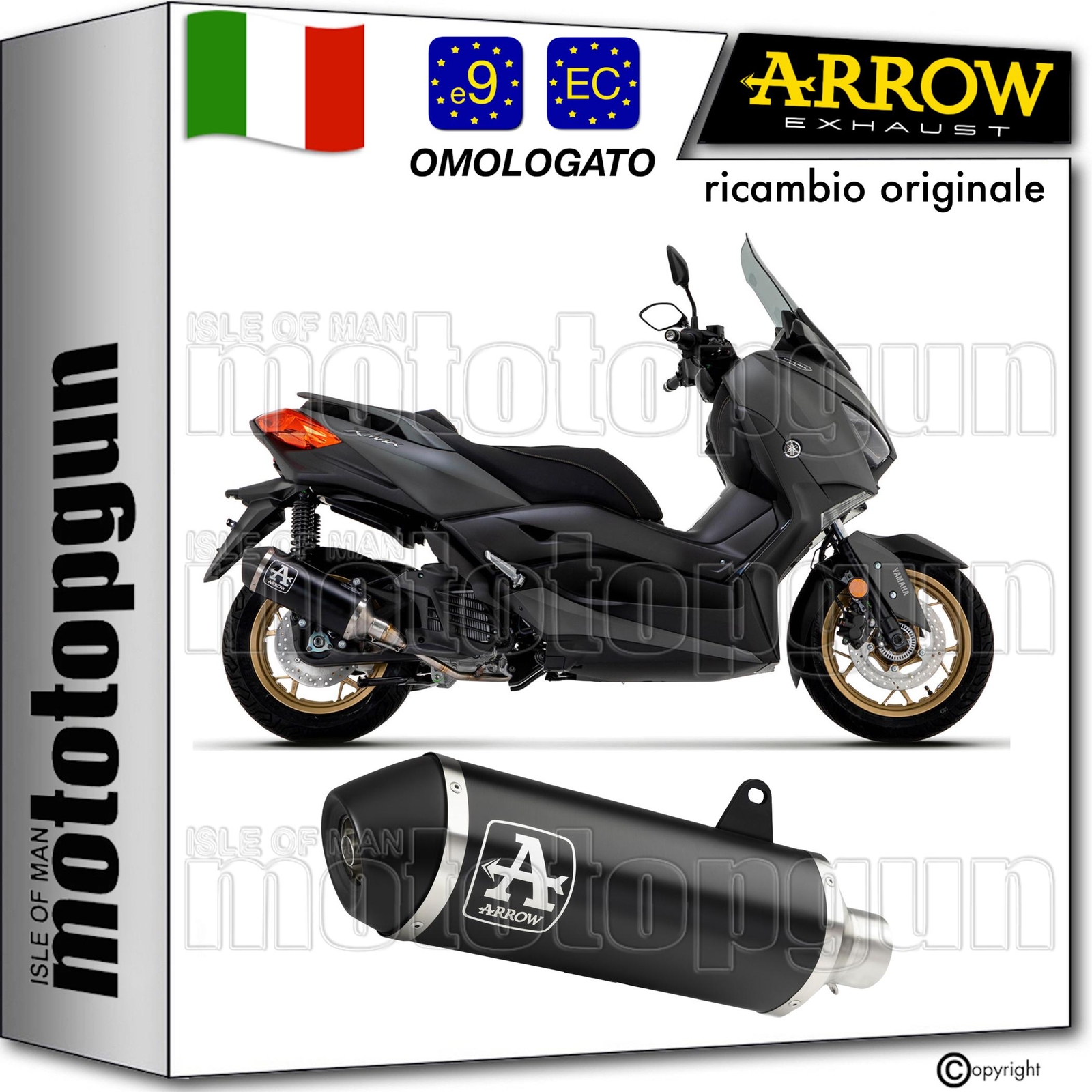 ARROW SCARICO OMOLOGATO CATALIZZATO URBAN NERO YAMAHA XMAX X-MAX 250 2013 13