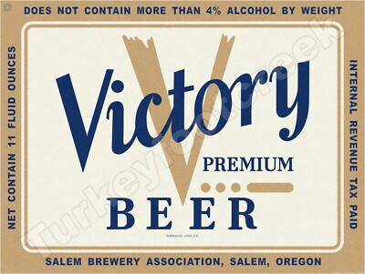 Victory Premium Beer Label 18'' x 24'' Metal Sign