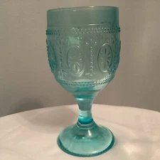 VTG Aqua Stemware 12 Oz Water Wine Goblet Glass 7”