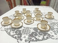 Set 12 Tazzine Caffè Vintage Zeh Scherzer Bavaria Porcellana e Oro Zecchino '50