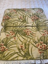 2 king Shams Tropical Orchids  Palm peach  green Handmade Pillow Cases Green