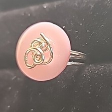 NEW Handmade Artisian Wire Wrap Style Ring Pink Silvertone Size 8
