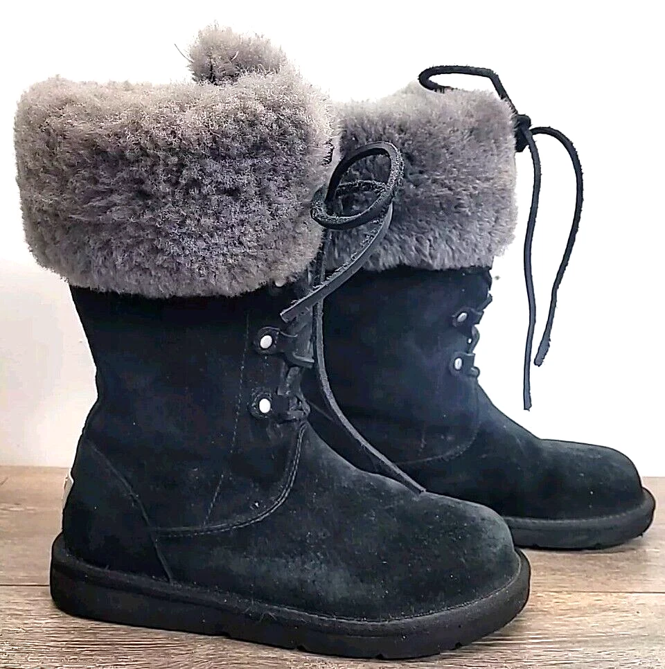 Stivali invernali UGG Australia Montclair 1892 pelle di pecora nera donna 6