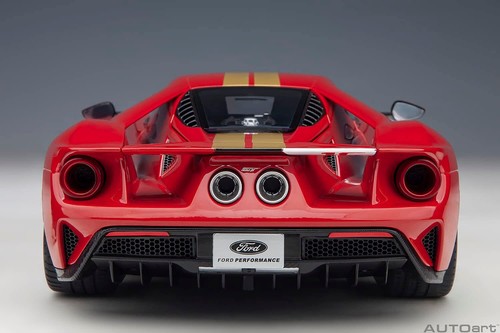 AUTOart 1/18 FORD GT ALAN MANN HERITAGE EDITION Red Gold Stripes 72927 - Picture 6 of 20