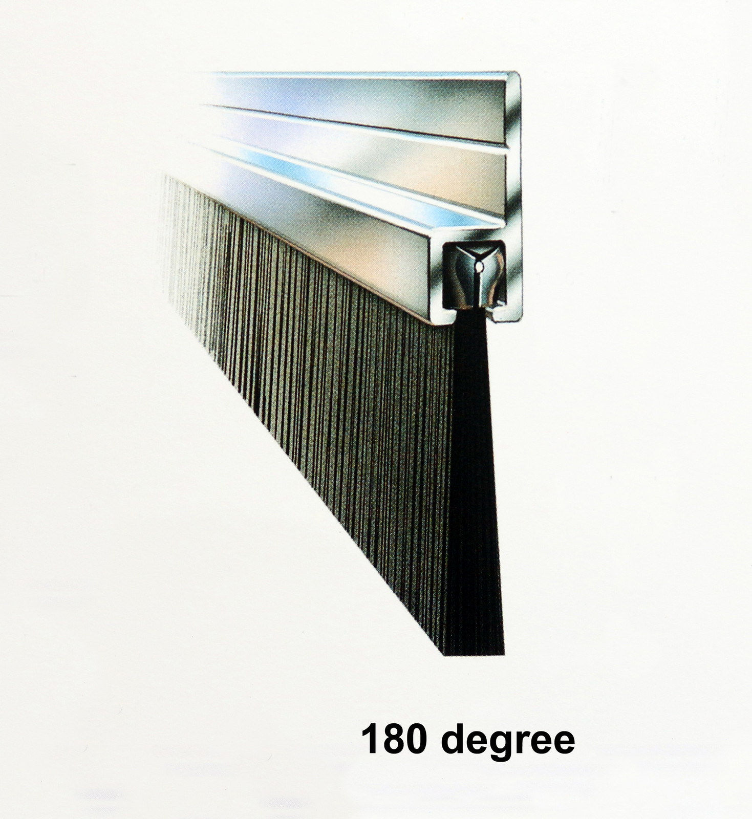 GARAGE DOOR BRUSH STRIP SEAL 1 x 100mm brush x 2m length Aluminium