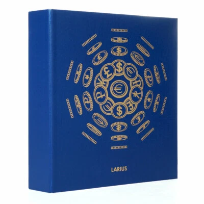 Larius Münzalbum Sammelalbum für 2 Euro Münzen Banknoten Postkarten, Ringbinder