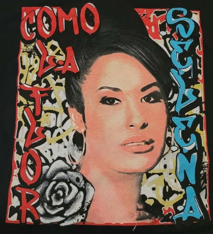 Selena Official Graffiti Como Una Flor Cropped T-Shirt Medium 