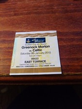 Morton V Celtic Scottish Cup 4R 9th Jan 2010..Match Ticket