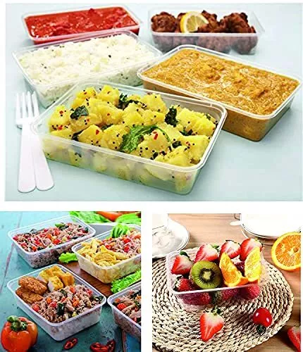 Clear Food Containers Plastic Takeaway Microwave Safe Storage