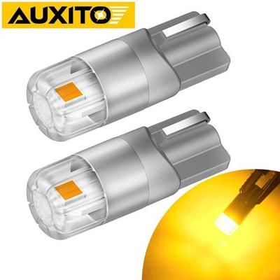 AUXITO 2PC 168 2825 Amber T10 194 License Parking Side LED Marker Light Bulbs