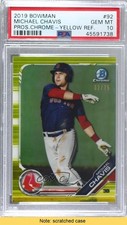 2019 Bowman Yellow Refractor 2/75 Michael Chavis #BCP-92 PSA 10 GEM MT READ 03nt
