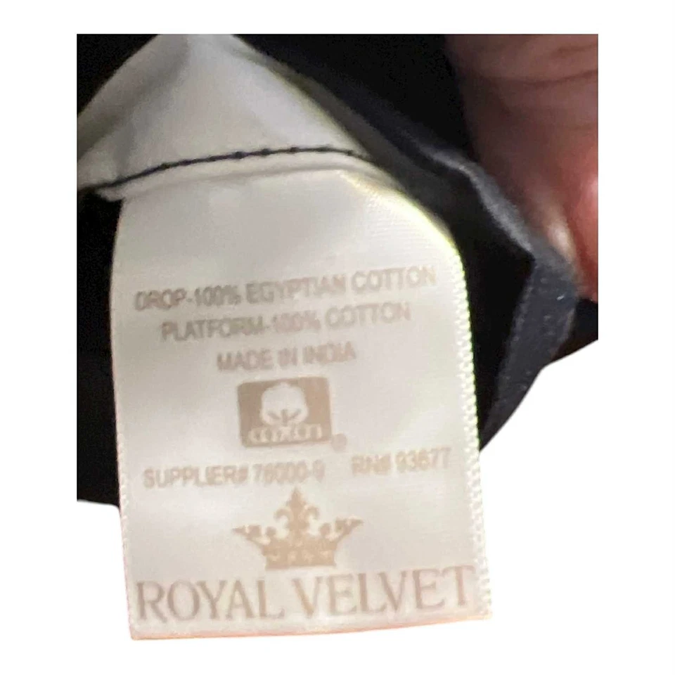ЮБКА ДЛЯ КРОВАТИ JCPENNEY ROYAL VELVET НА ЗАКАЗ ПОЛНАЯ 16 ДЮЙМОВ ЧЕРНАЯ 100% ЕГИПЕТСКИЙ ХЛОПОК - Изображение 3 из 4