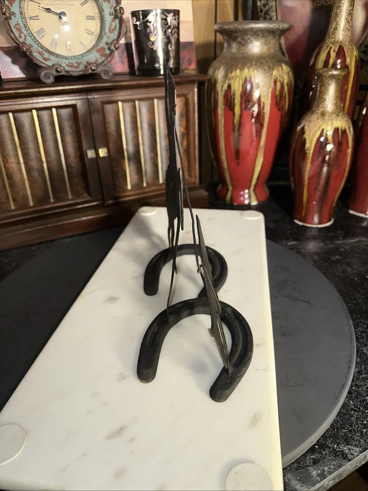 Rustic Freestanding Cowboy & Horse Metal Art Decor  - Image 2 of 4