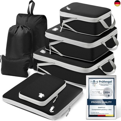 Koffer Organizer Packing Cubes Compression 8 Stück, Wasserdicht PackwüRfel K