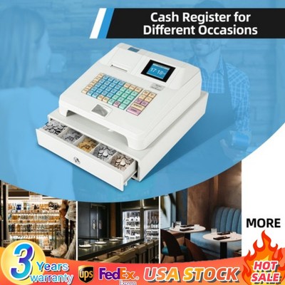 Electronic POS Terminal Cash Register Till Complete System 48 Keys w/ Drawer 40W