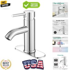 Modern Bathroom Faucet Chrome Single Handle One Hole Sink Faucet Commercial L...