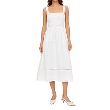 NWT Reformation Everett Linen Midi Dress White LWD Bridal Minimalist 8
