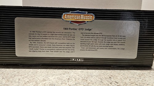 Pontiac GTO The Judge 1969 Ertl American Muscle coche diecast escala 1:18 - Imagen 21 de 24