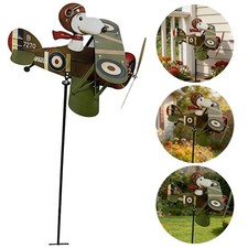 🐶Pilot Flying Biplane Wind Spinner - Vintage Metal Garden Windmill Decor🎁