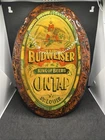 Vintage Budweiser King of Beers On Tap Bar Sign Plaque Wall Decor 18” Cracked