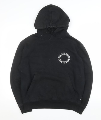 Volcom Damen Pullover Hoodie schwarz XS Grafikdruck Baumwollmischung