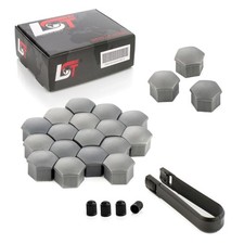 20x Felgen Radschraube Abdeckkappe Sechskant Kappen Set 17 mm grau für FIAT