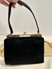 Vintage Used Saks 5th Ave 1950s mid-century formal evening handbag Made In Italy