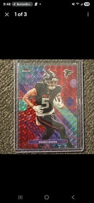 Topps 2025 Topps Finest Drake London #81 Atlanta Falcons NFL Red Parallel 02/10