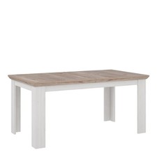 Extending Dining Table with Oak Finish - Rustic Snowy Oak Design