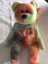 Ty Beanie Baby: Peace Bear 1996 - Tye Dye