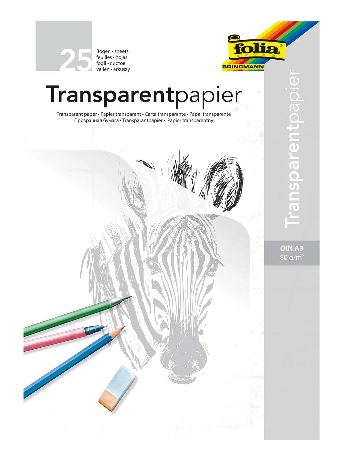 Folia 8050-25 Tracing Paper Pad 80 G/Mâ²