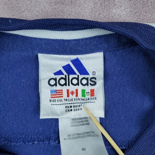 Maglione girocollo vintage ADIDAS originale logo uomo taglia 2XL blu 3 righe - Foto 8 di 24