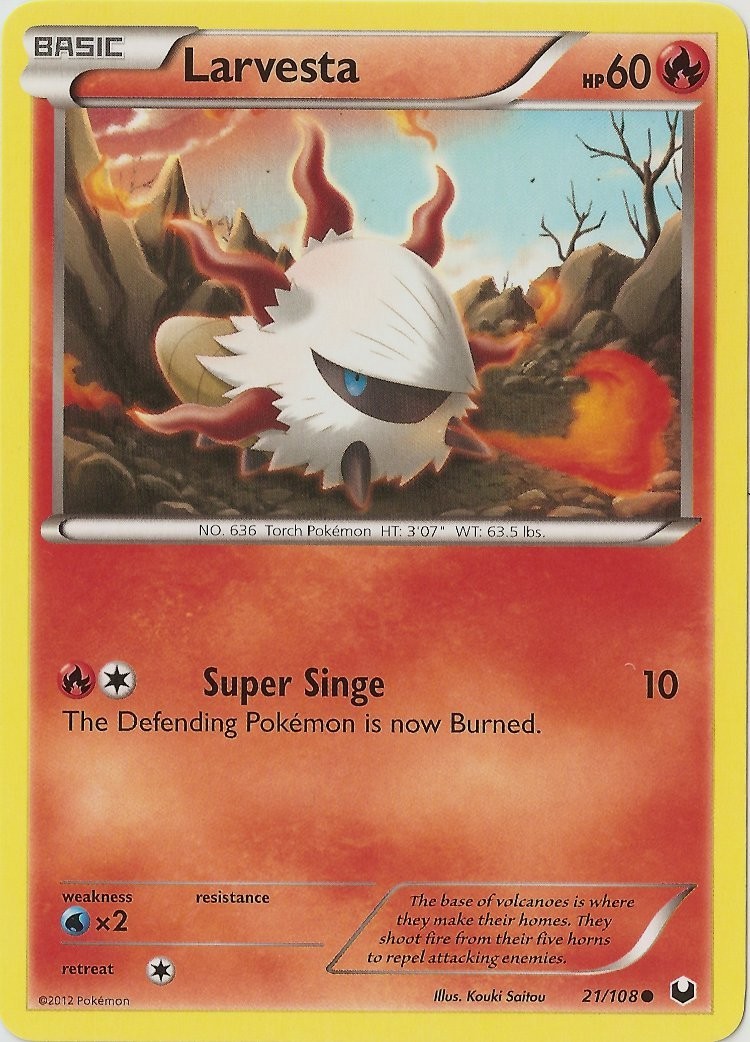 Larvesta - 21/108 - Common Lightly Played Dark Explorers