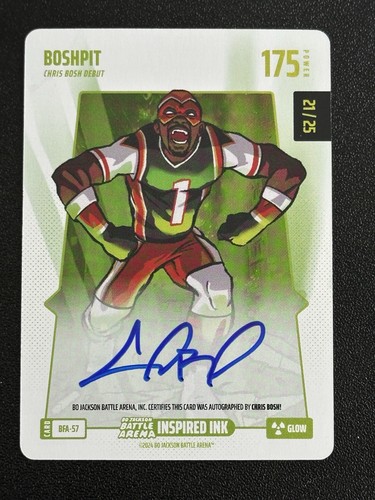 Bo Jackson Battle Arena Boshpit Glow Auto /25 Chris Bosh Heat