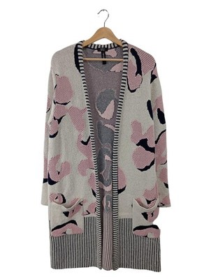 MARC CAIN Cardigan Damen Jacke Gr. DE 38 hellgrau-hellrosa-dunkelblau