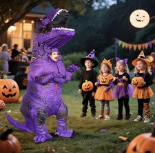 Kids Inflatable Dinosaur T-Rex Costume Funny Halloween Party Fancy Dress