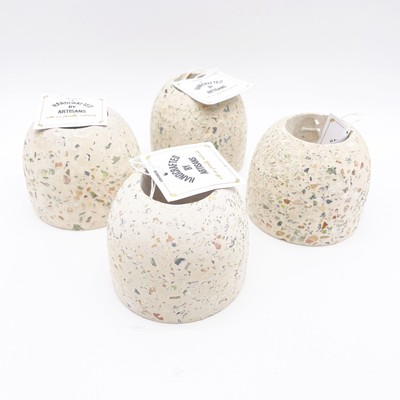 Lot of 4 Flora Bunda 3.5 in. Terrazzo Vase Candle Holders Planters