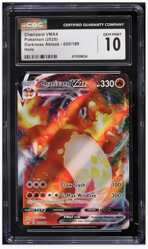 2020 😺 CGC 10 Charizard VMAX Darkness Ablaze #20 Pokemon Holo