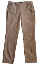 Vintage LRL Ralph Lauren Tan Brown Houndstooth Pants 6 8 Preppy Old Money
