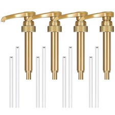 4 St&uuml;ck Dosierpumpe Sirup Pumpspender Sirup Spender f&uuml;r 750 ML(Gold) Gold 17CM