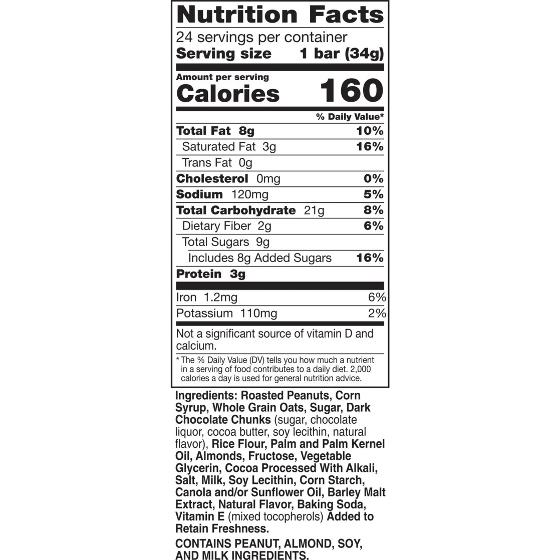 Nature Valley Chewy Granola Bars, Dark Chocolate Peanut Almond, 24 ct