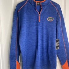 Men's Colosseum Royal Florida Gators Marled Half-zip Jacket NWT