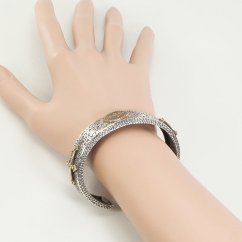 Jewelry Silver Brass Bangle About 60.9g About 18.5cm Free shipping Used - Picture 3 of 3