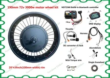190mm 72v 3000W 20*4.0 100mm width rim with Sabvoton 80A controller fat bike kit