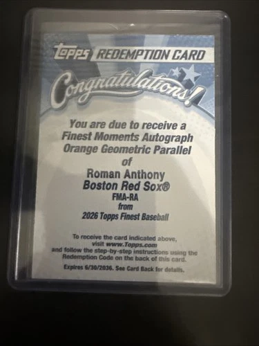 2026 Topps Finest Roman Anthony Orange (RAW)