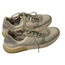 Coach CitySole Court Sneakers Womens 10B Chalk Ivory Leather Suede G5045