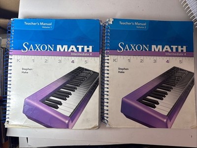 Saxon Math Intermediate 4, TEACHERS MANUALS volume 1 & 2, Cover Wear